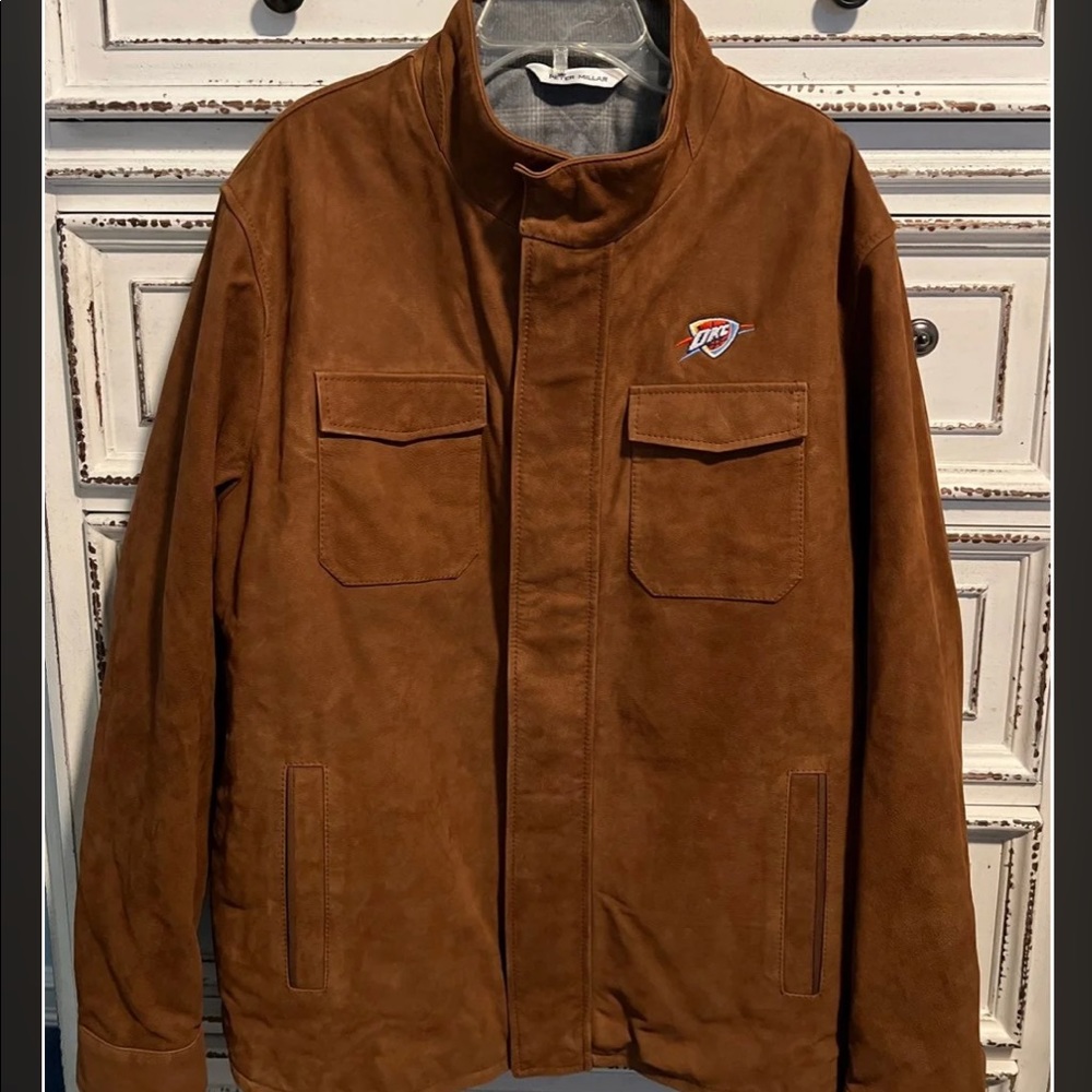 Peter Millar Crown Suede Jacket XL OKC Thunder Logo Rare Special Edition